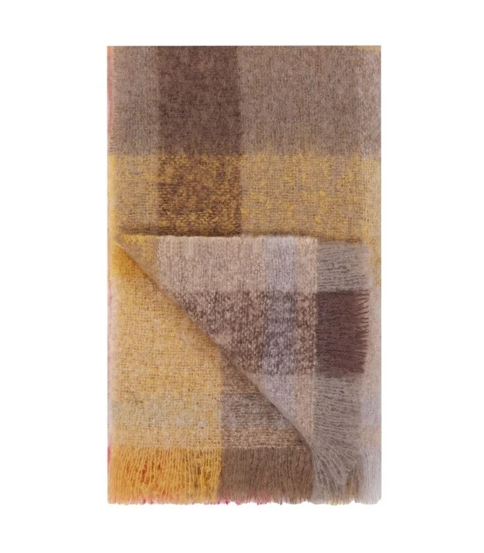 Plaid Mohair Fontaine Beige et Rose 130 X 190 cm