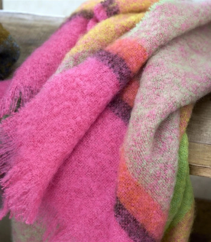 Plaid Mohair Mikome Rose Fuchia 130 X 190 cm