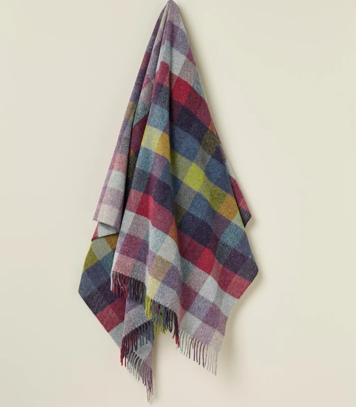 Plaid Laine Carreaux Moorland 140 X 185 cm