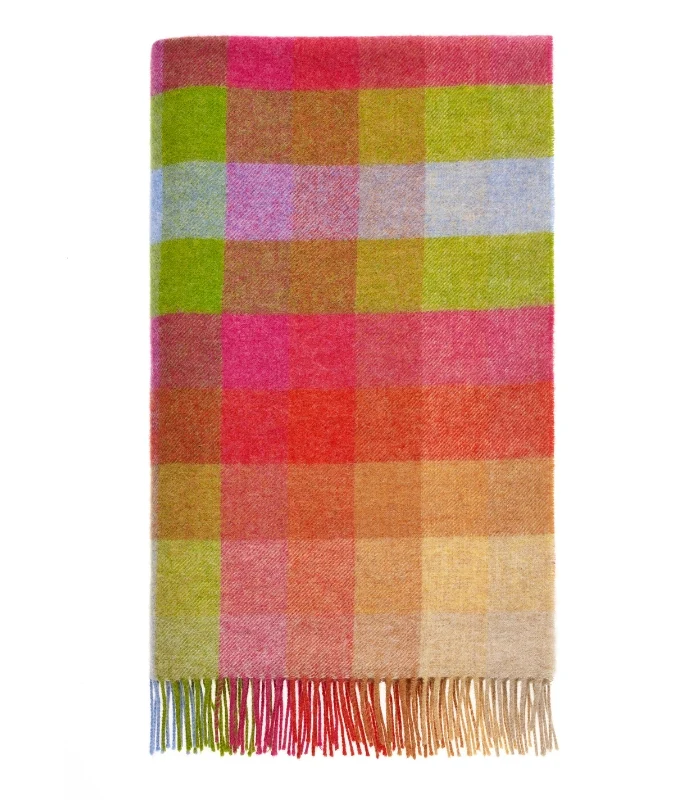Plaid Laine Carreaux Sunshine 140 X 185 cm
