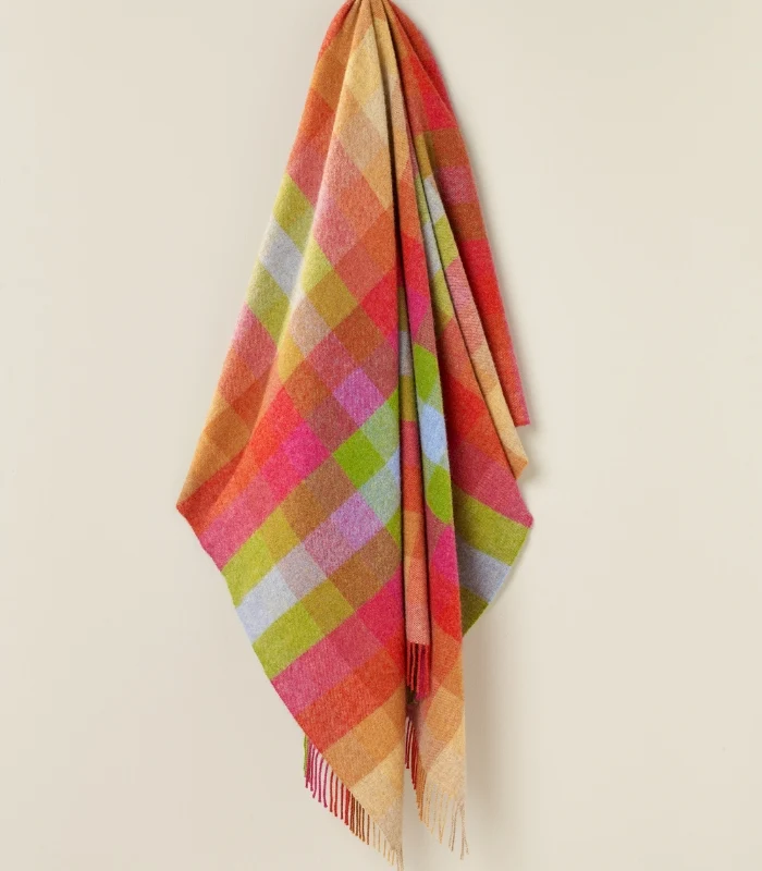 Plaid Laine Carreaux Sunshine 140 X 185 cm