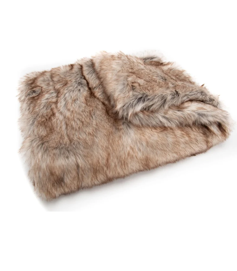 Plaid Fausse Fourrure Oslo Taupe 130X170cm