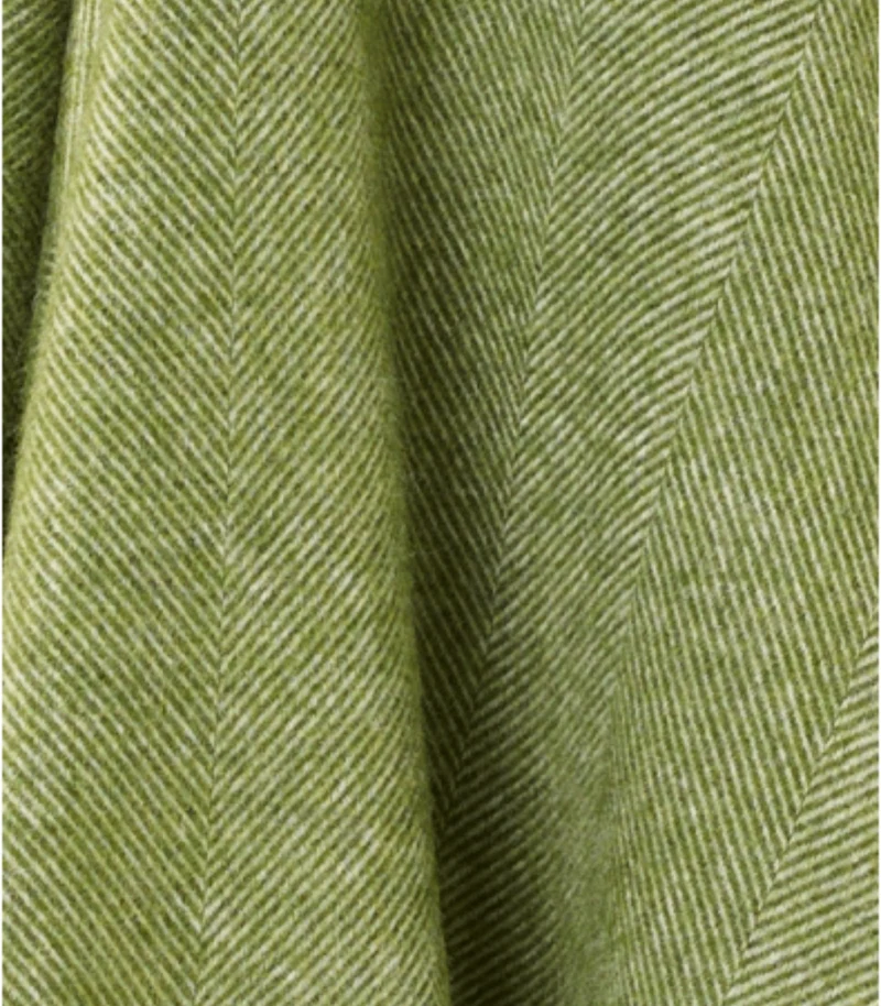 Plaid Laine Chevrons Vert 140 X 185 cm