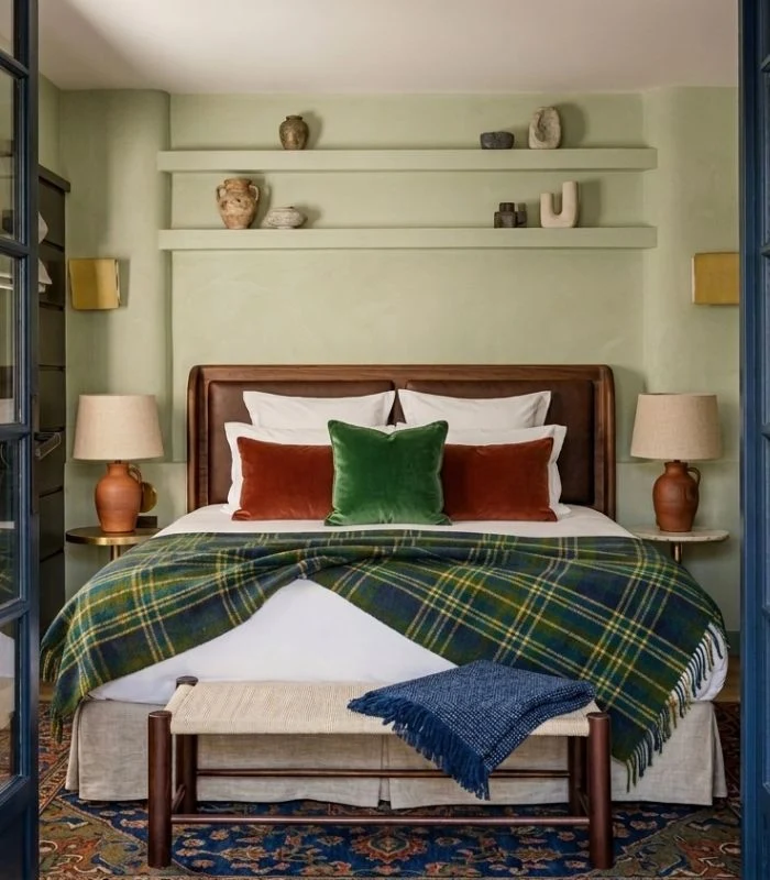 Plaid Pure Laine Écossais Vert Forest 150 X 183 cm
