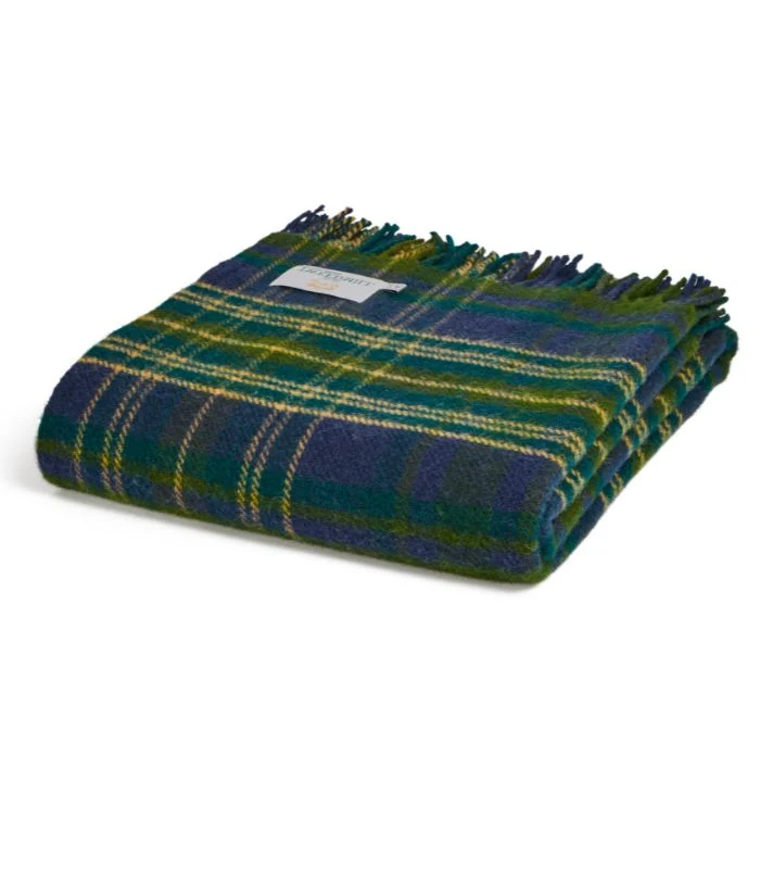 Plaid Pure Laine Écossais Vert Forest 150 X 183 cm