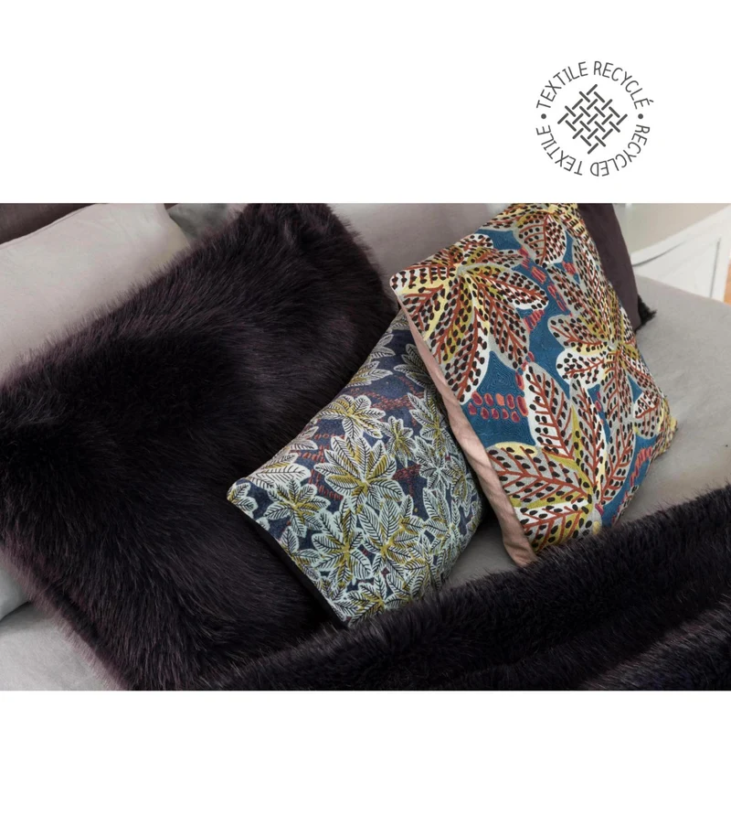 Coussin Coton Nolan Caviar - 40 x 65 cm