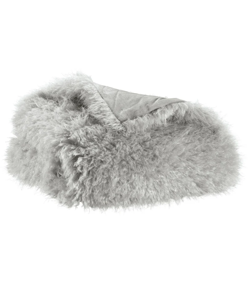 Plaid Fausse Fourrure Gris Imitation Mouton - 130x160 cm