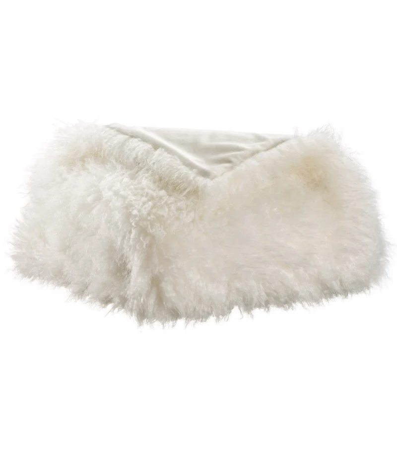 Plaid Fausse Fourrure Neige Imitation Mouton - 130x160 cm