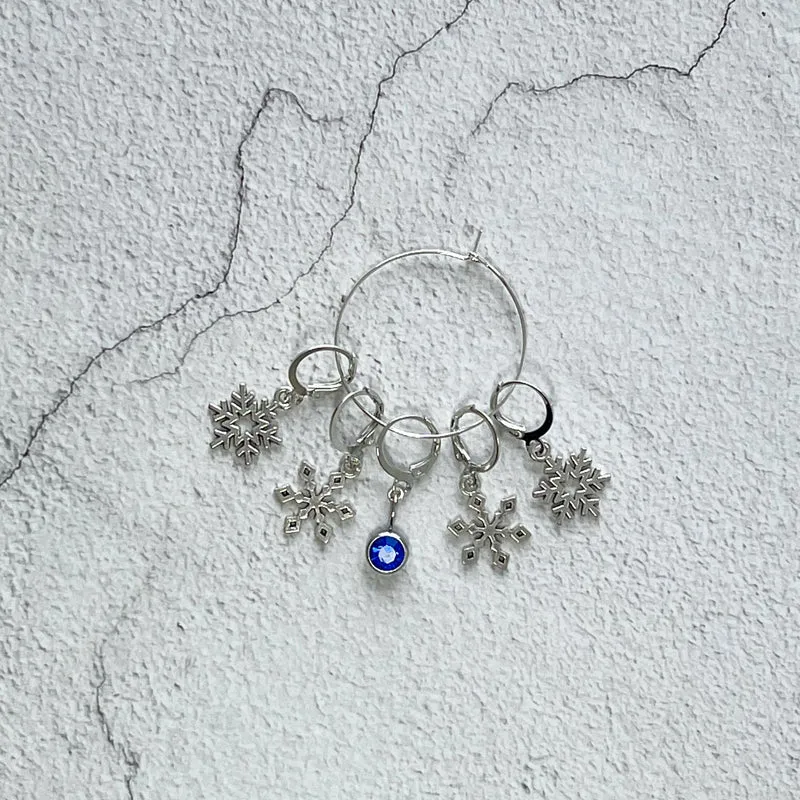 Anneaux marqueurs de maille - Reine des neiges - Bleu Foncé