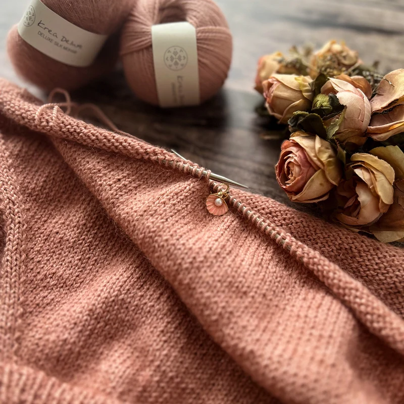Anneaux marqueurs de maille - Océan enneigé - Rose