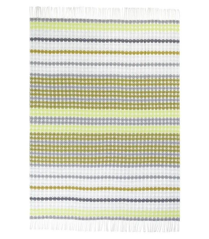 Plaid Laine Santerno Gris et Vert 130 X 190 cm