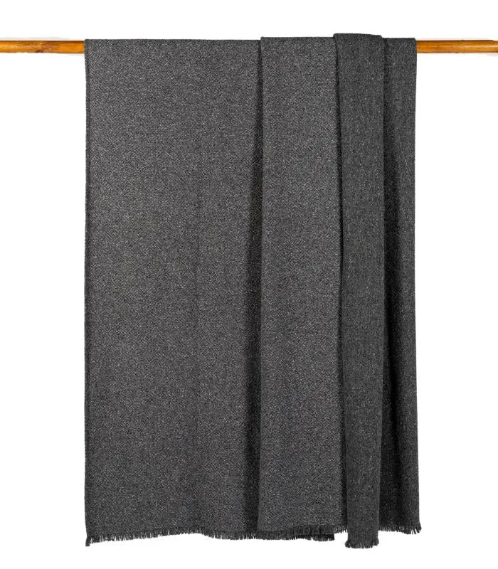 Plaid Laine et Soie Hera Anthracite 140 X 180 cm