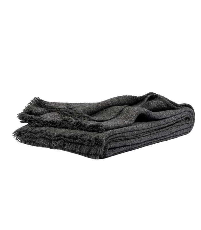 Plaid Laine et Soie Hera Anthracite 140 X 180 cm