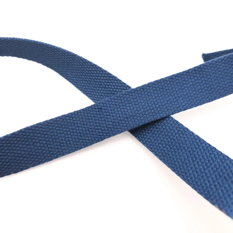 Sangle de coton coloré | 25 mm | Bleu | 69 cm | Fin de rouleau