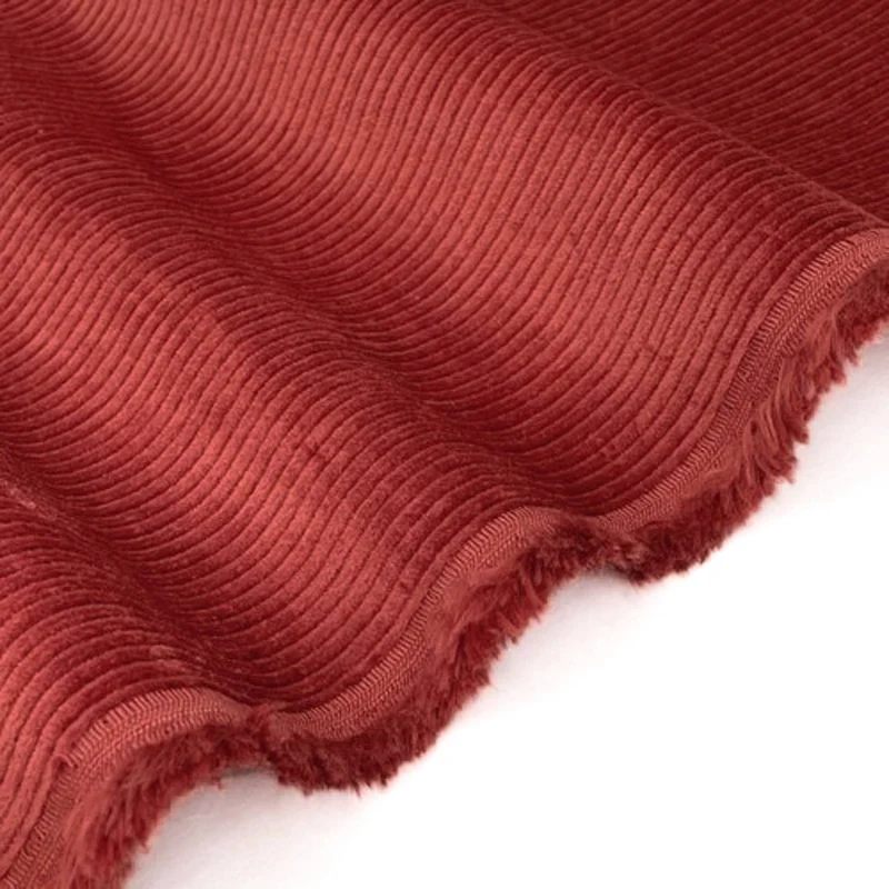 Corduroy | Coton Organique | 8 Côtes | Brique | 89 cm | FIN DE ROULEAU