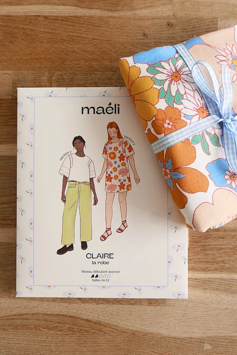 Coffret Tissu Camélia & patron Claire