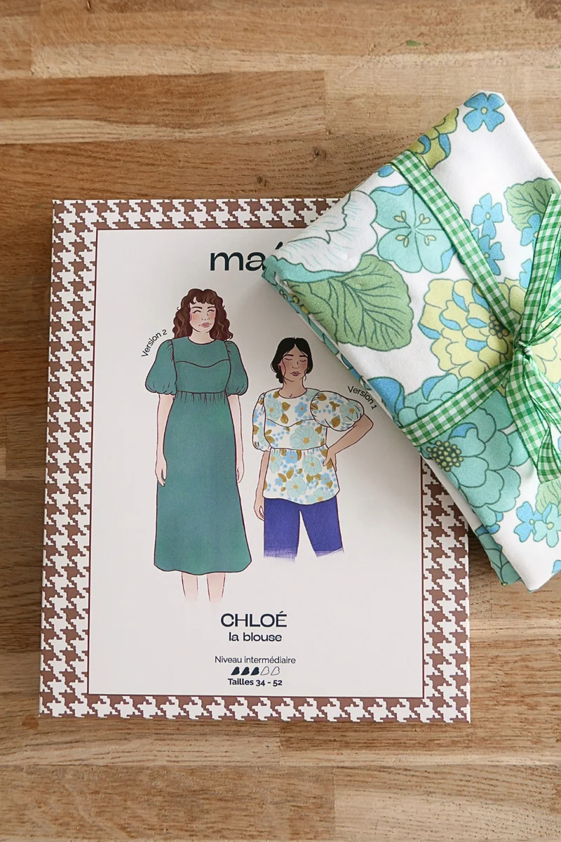Coffret Tissu Hortensia & patron Chloé