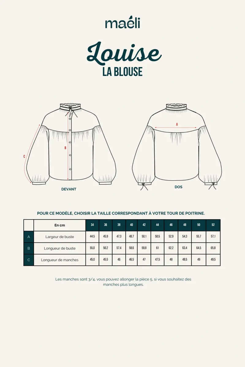 Patron La blouse, Louise