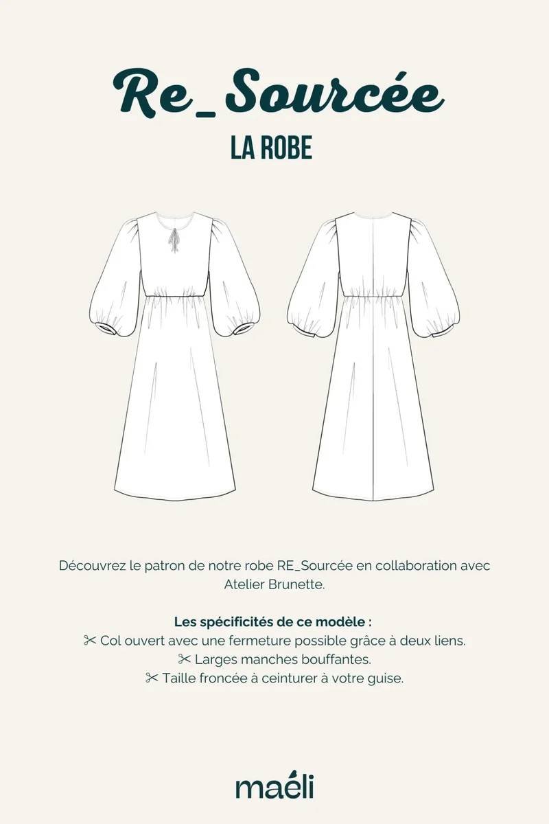 Patron La robe, RE_Sourcée ATELIER BRUNETTE X MAÉLI