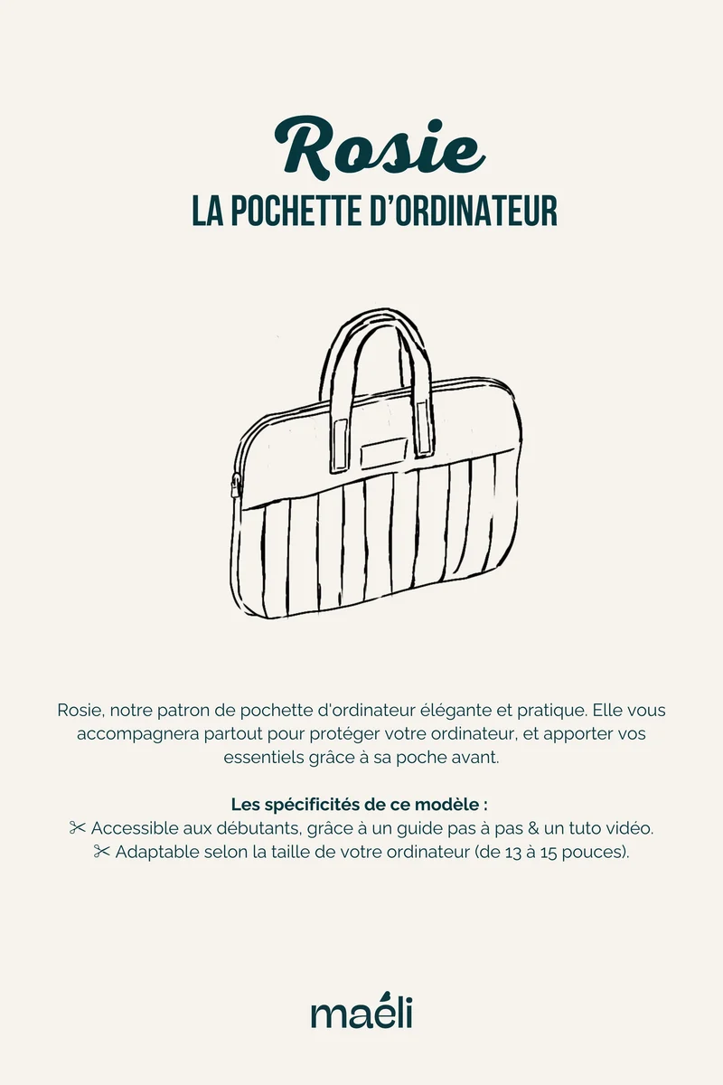 Kit couture - La pochette d'ordinateur Rosie