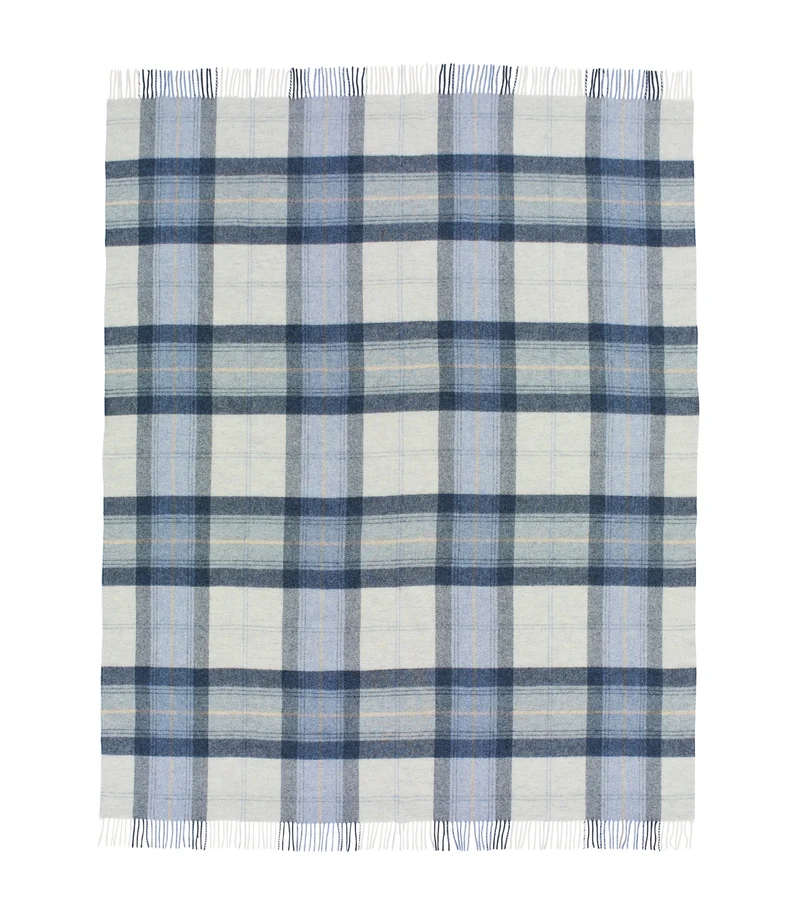 Plaid Laine Ecossais Skye Bleu 140 X 185 cm