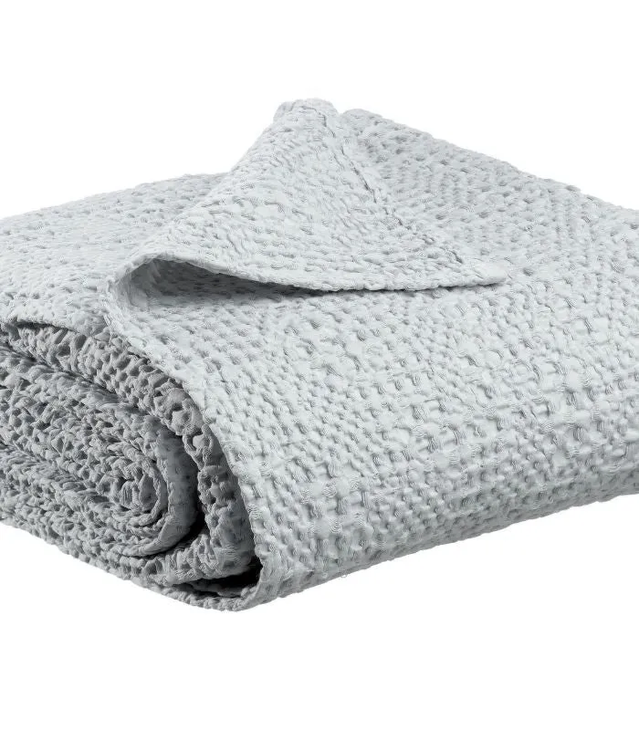 Jeté de canapé/ Couvre-lit 100% coton TANA Gris Perle