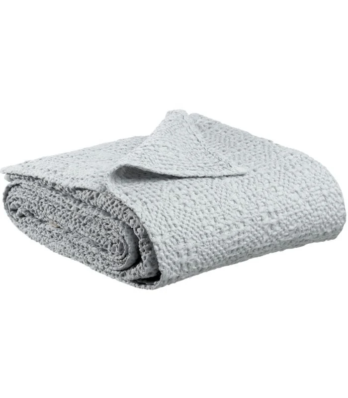 Jeté de canapé/ Couvre-lit 100% coton TANA Gris Perle