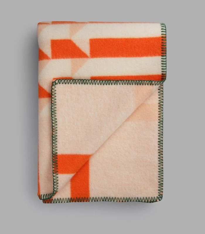 Plaid Pure Laine Design Kvam Orange 135 X 200 cm