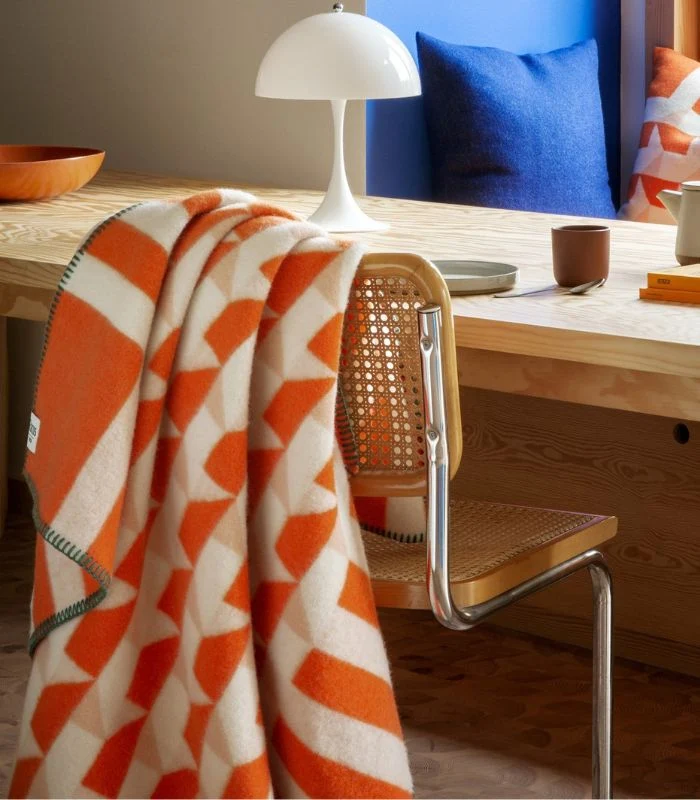 Plaid Pure Laine Design Kvam Orange 135 X 200 cm