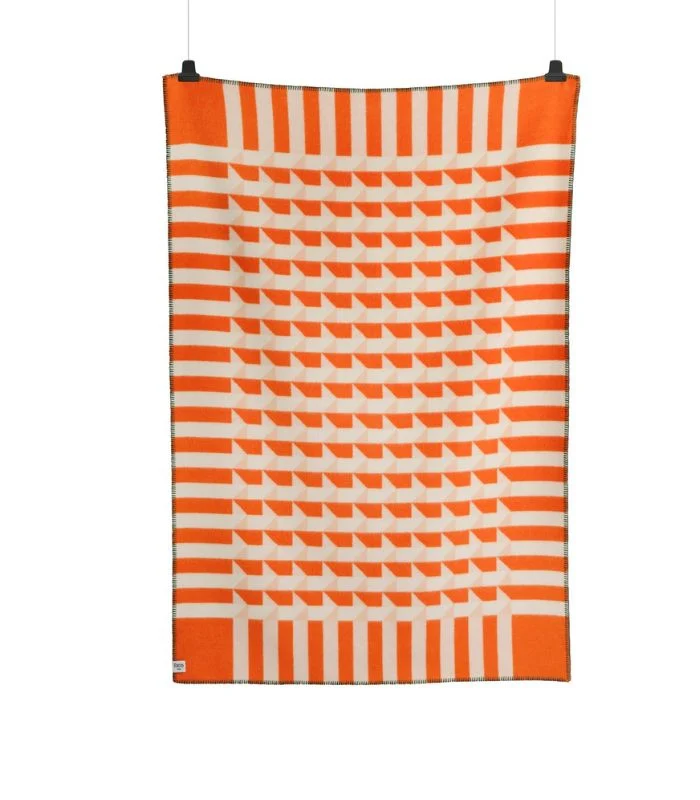 Plaid Pure Laine Design Kvam Orange 135 X 200 cm