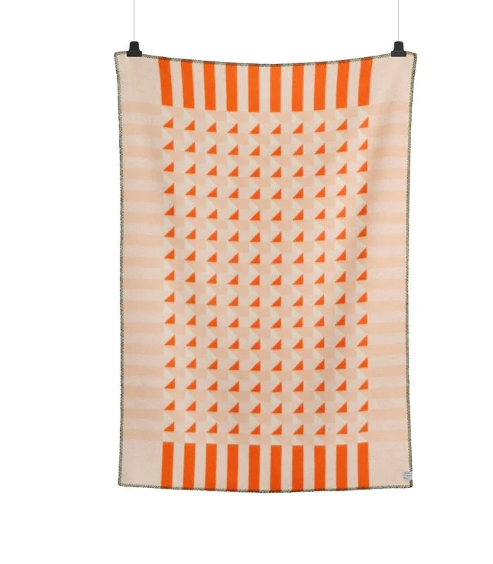 Plaid Pure Laine Design Kvam Orange 135 X 200 cm