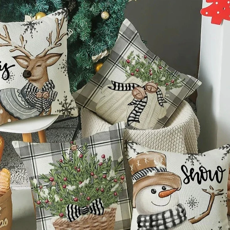 Coussin de noël avec cerf