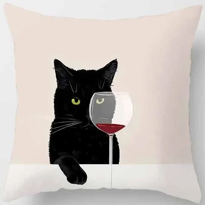 Coussin animaux chat drôle
