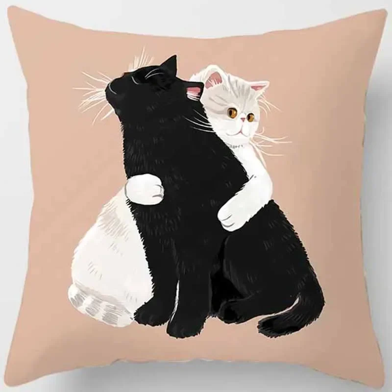 Coussin animaux chat drôle