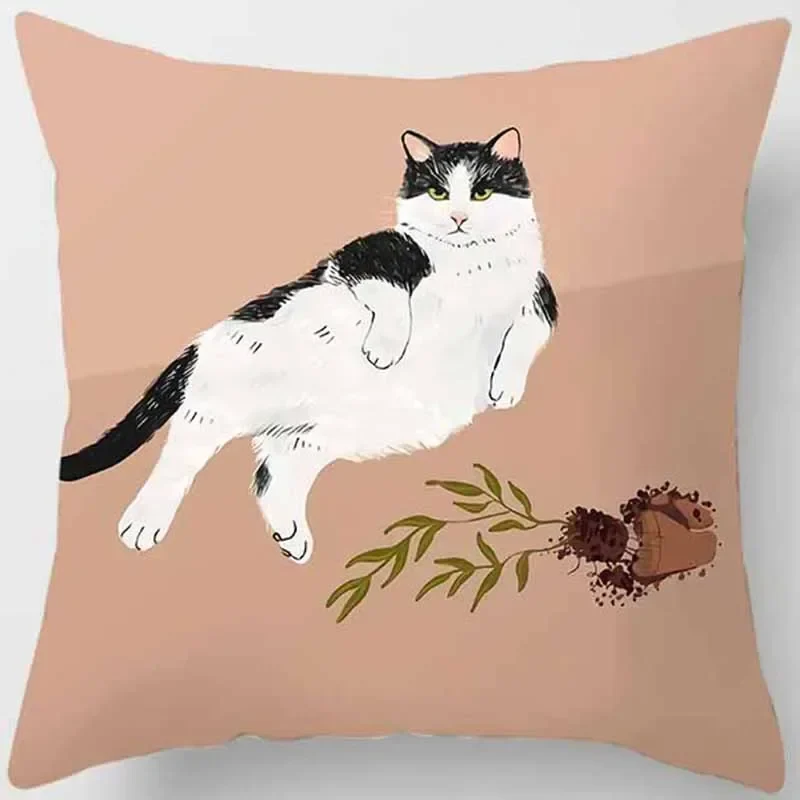 Coussin animaux chat drôle