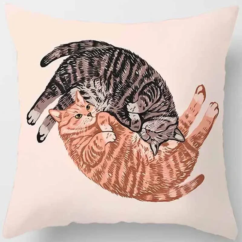 Coussin animaux chat drôle