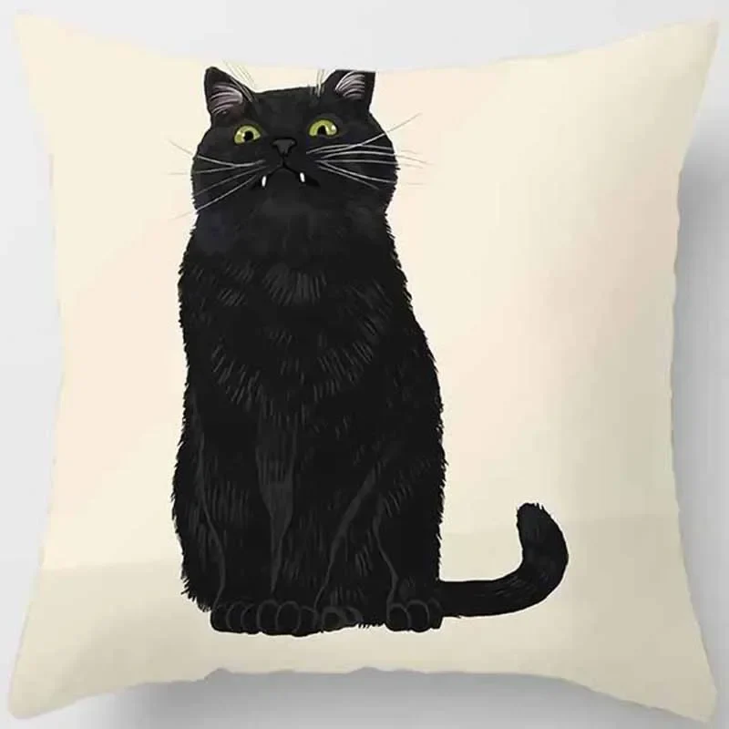 Coussin animaux chat drôle