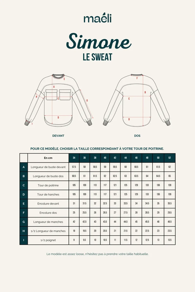 Patron Le sweat, Simone