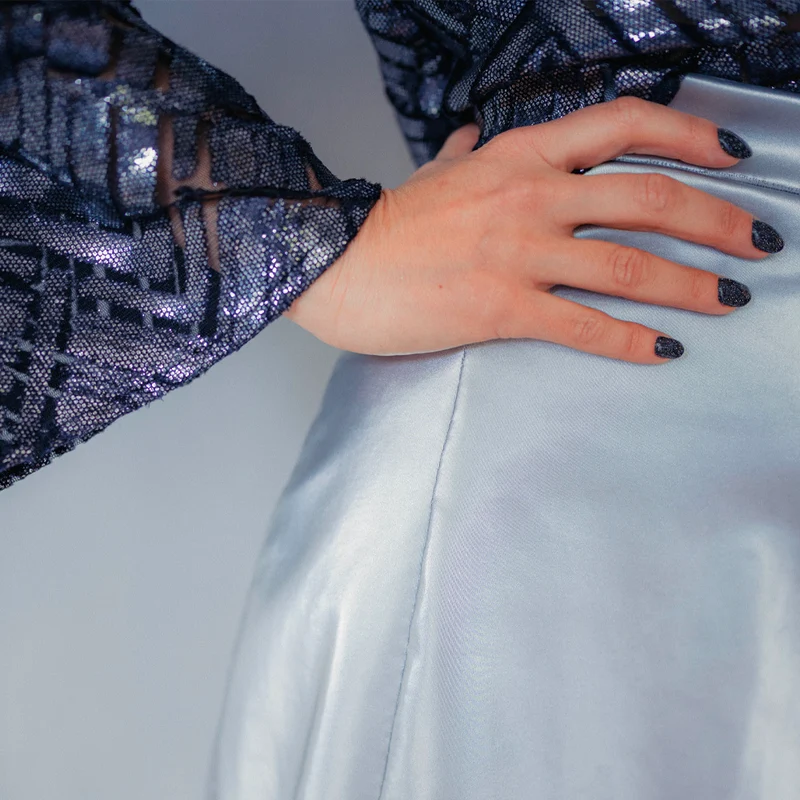Tissu Simili Satin Cuir - Argento