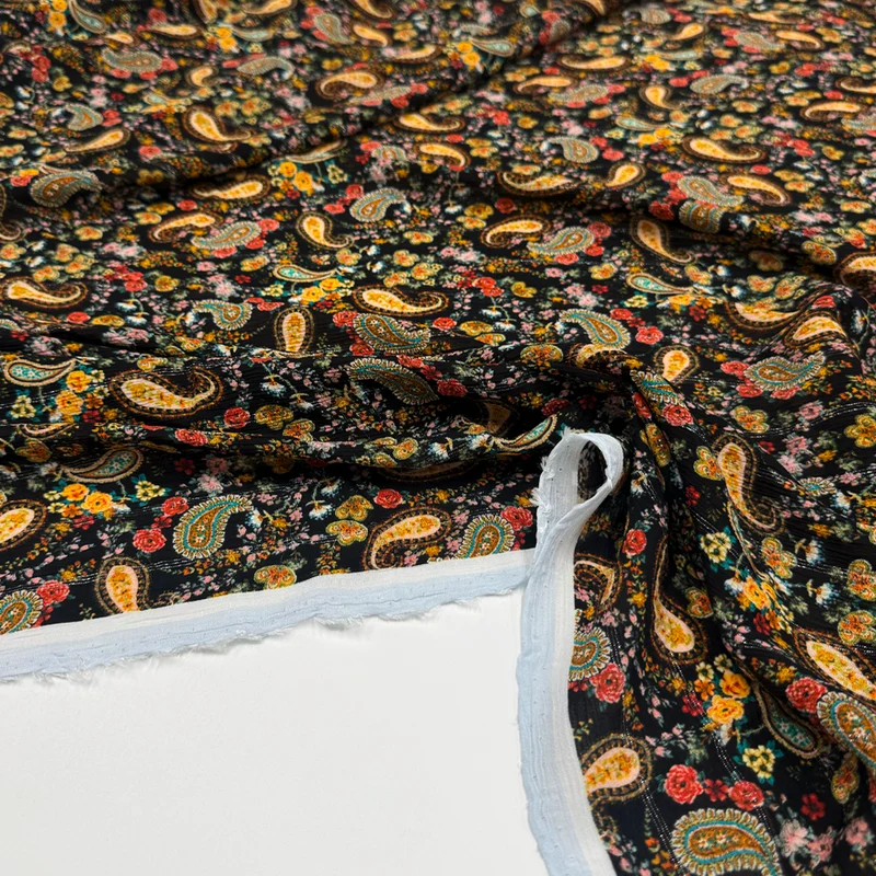 Tissu Mousseline Crinkle Viscose - Fileté, Terrina