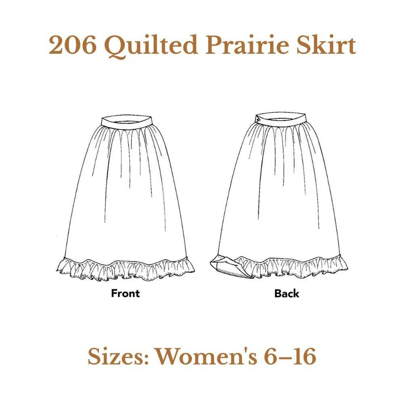 PATRON DE COUTURE PDF | 206 Jupe matelassée Prairie | Folkwear