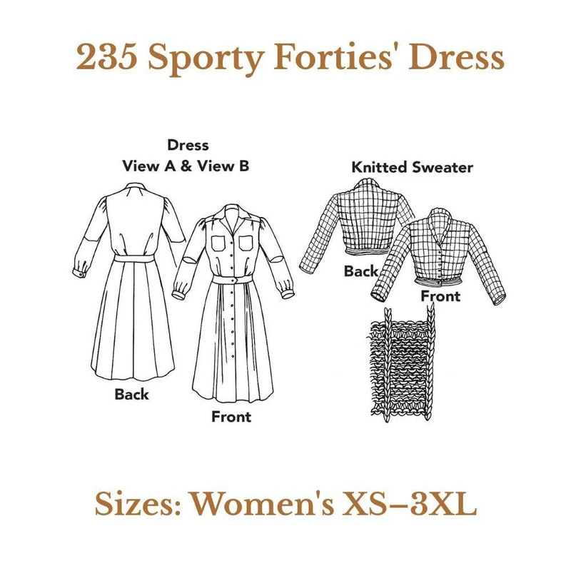 PATRON DE COUTURE PDF | 235 Robe Sporty Forties' | Folkwear