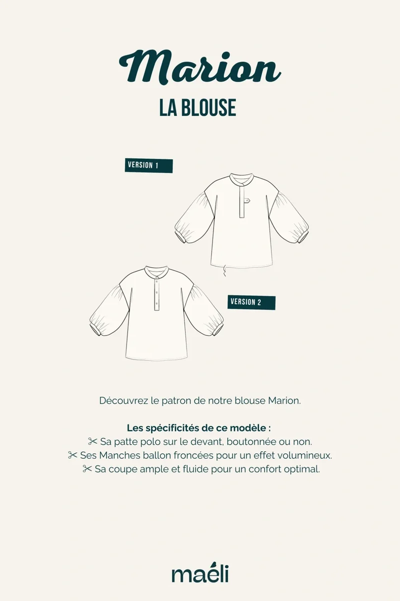 Patron La blouse, Marion