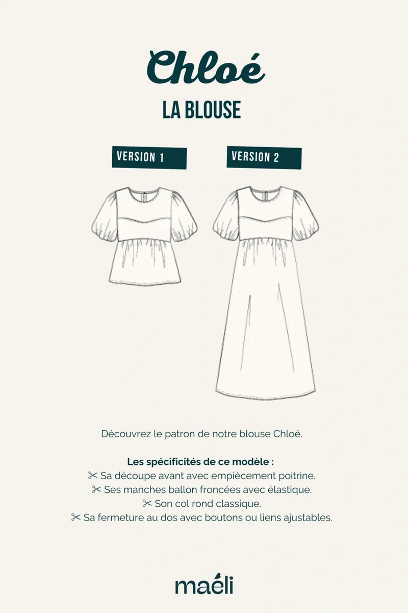 Patron La blouse, Chloé