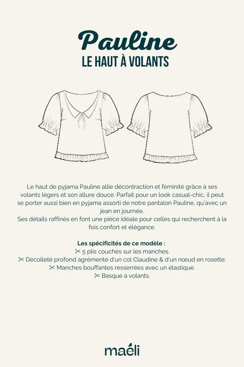 Patron le haut à volants, Pauline