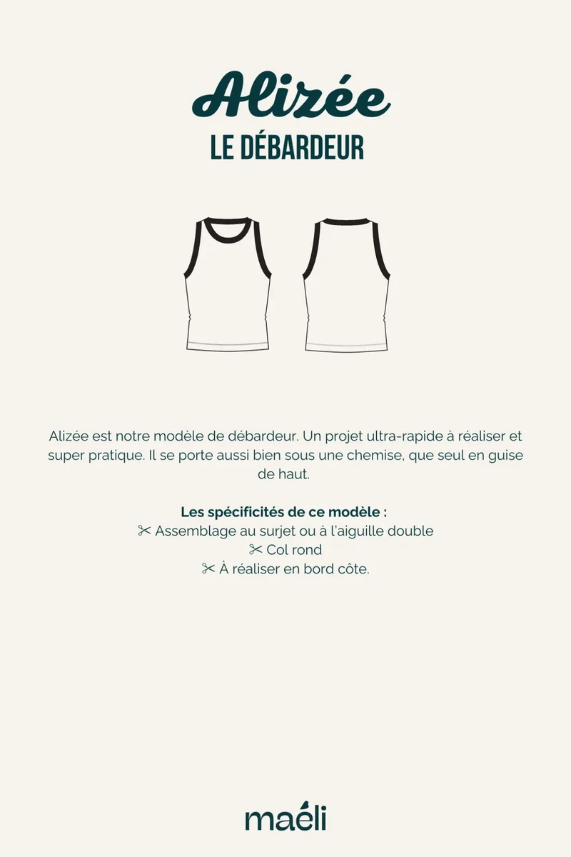 Patron Le débardeur, Alizée - PDF