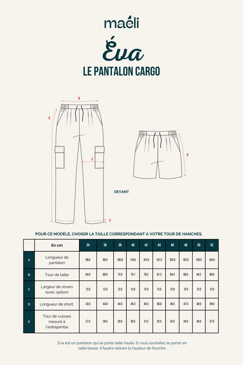 Patron Le pantalon cargo, Eva