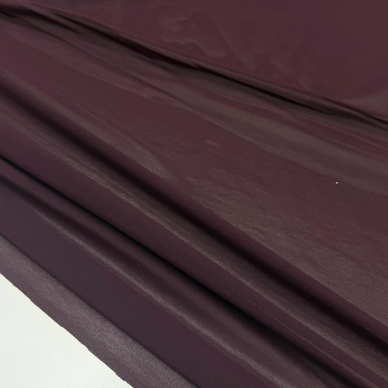Tissu Résille, Maille - Aubergine, Rioma