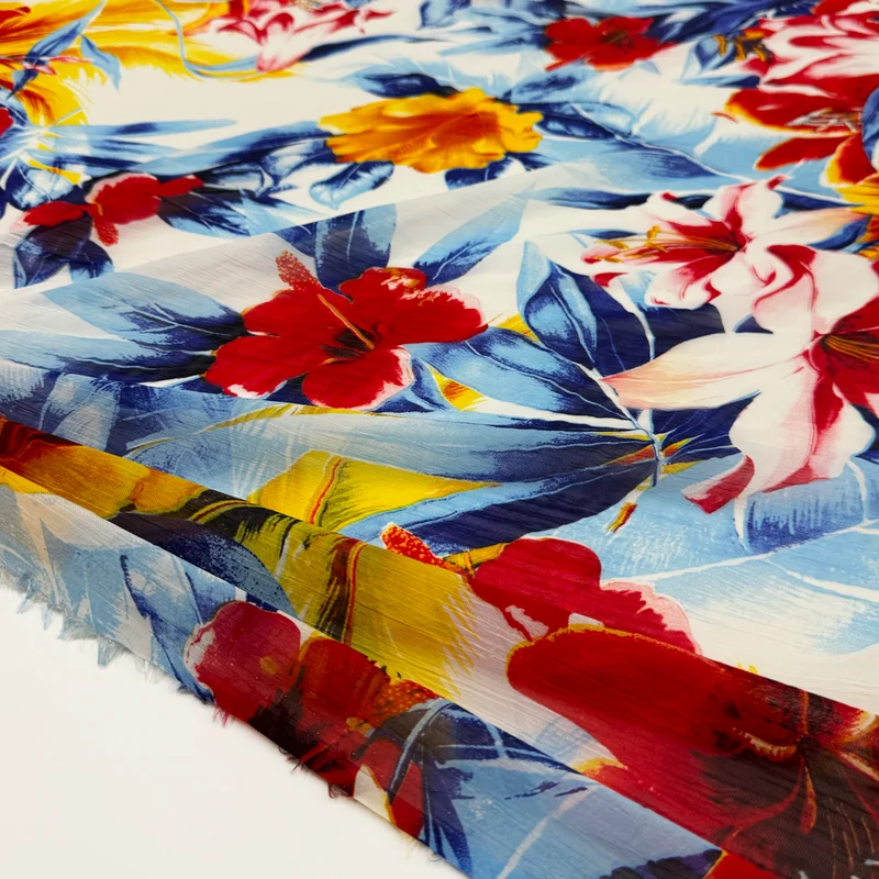 Tissu Mousseline Crinkle, Rayonne - Marella