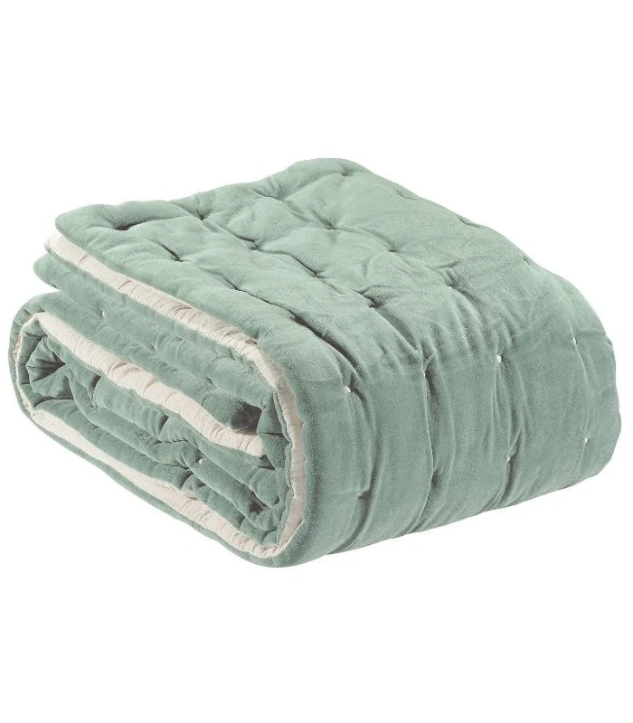 Chemin de lit Velours ELISE Opaline 90 X 240 cm
